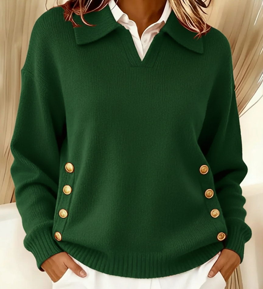 Joséphine | Pull avec Col Polo et Boutons