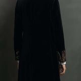Blazer Slim Fit Noir à Imprimé Baroque pour Femmes