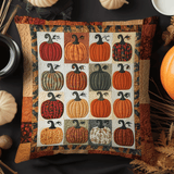 Housse de coussin matelassée - Citrouilles d'automne