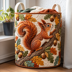 Panier à linge matelassé - Écureuil et gland