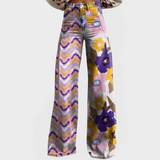 Pantalons Élégants avec Jambes Amples et Motifs