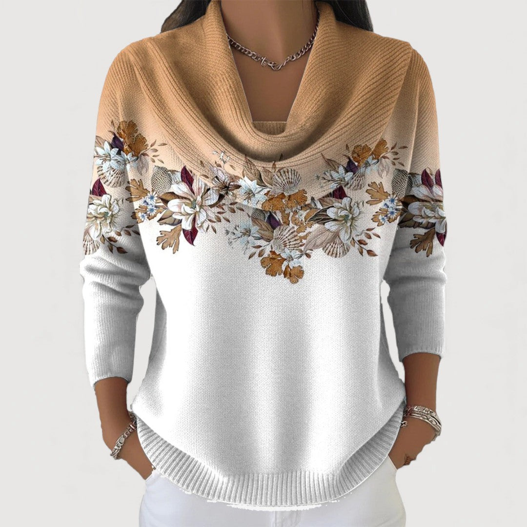 Colette | Pull Floral avec Col Roulé