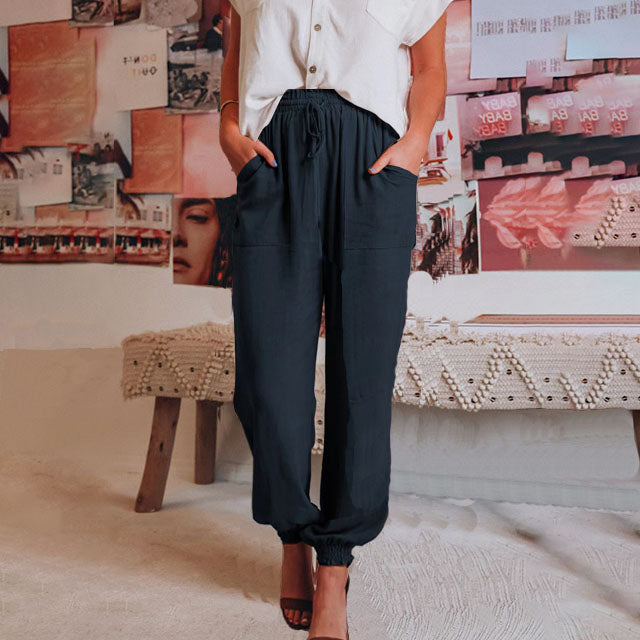 Coralie - Pantalons Élegants à Cordon