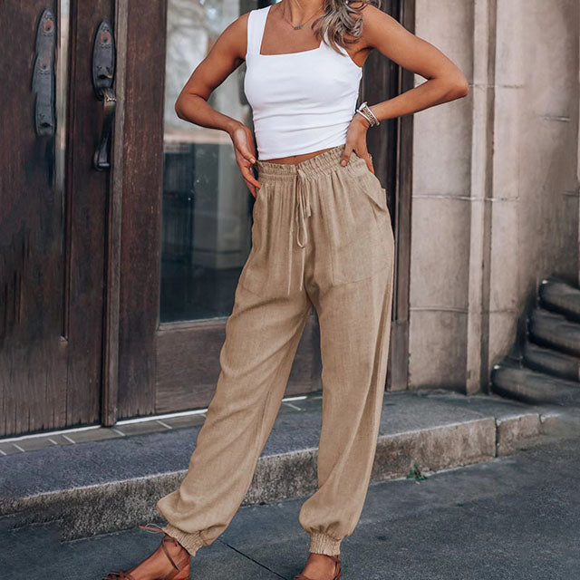 Coralie - Pantalons Élegants à Cordon