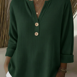 Solène | T-shirt Henley à Texture Gofrée avec Boutons
