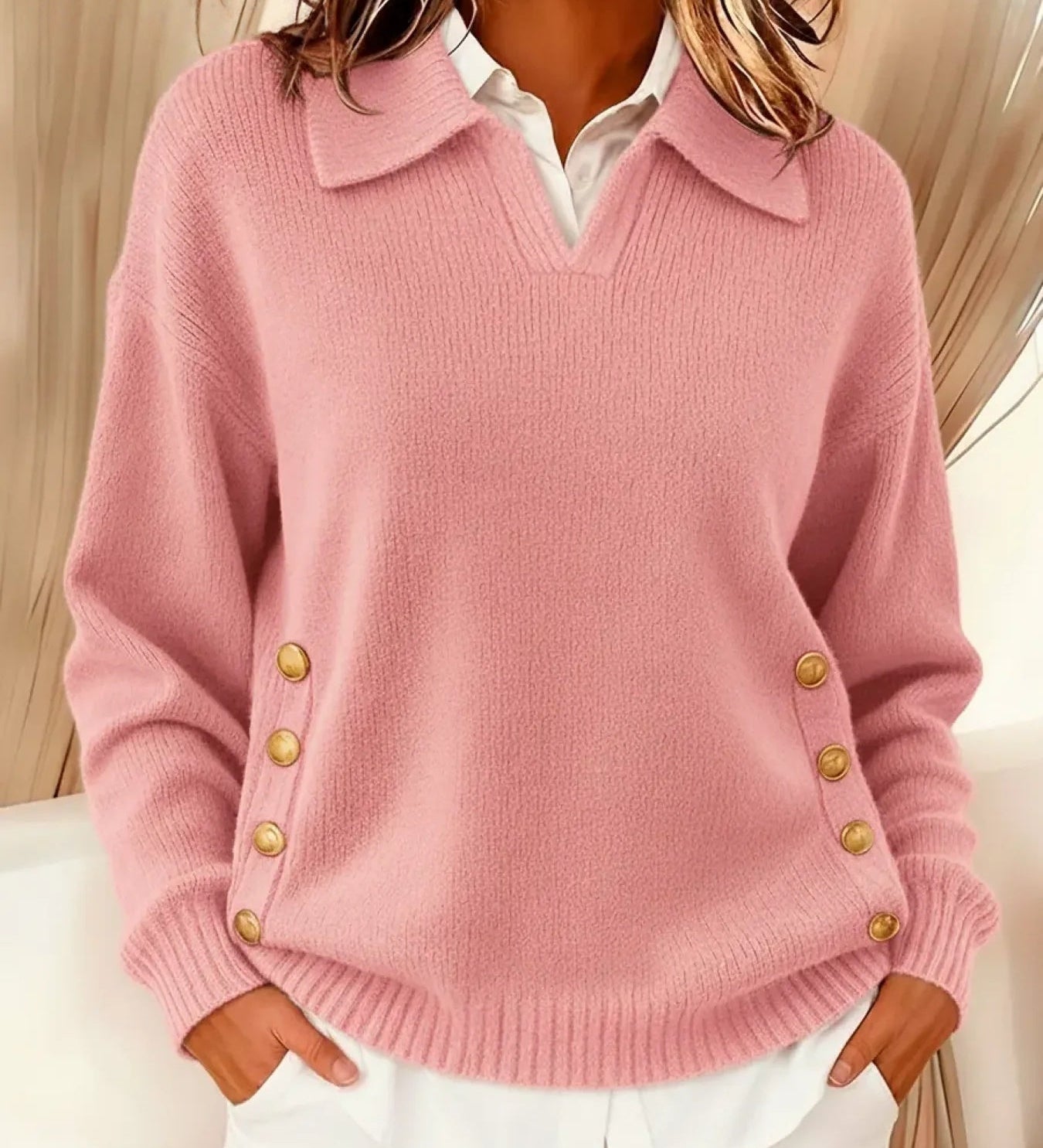 Joséphine | Pull avec Col Polo et Boutons