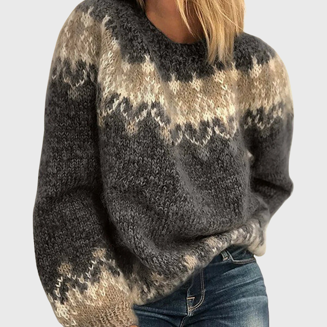 Jeanne | Pull enveloppant à motif norvégien