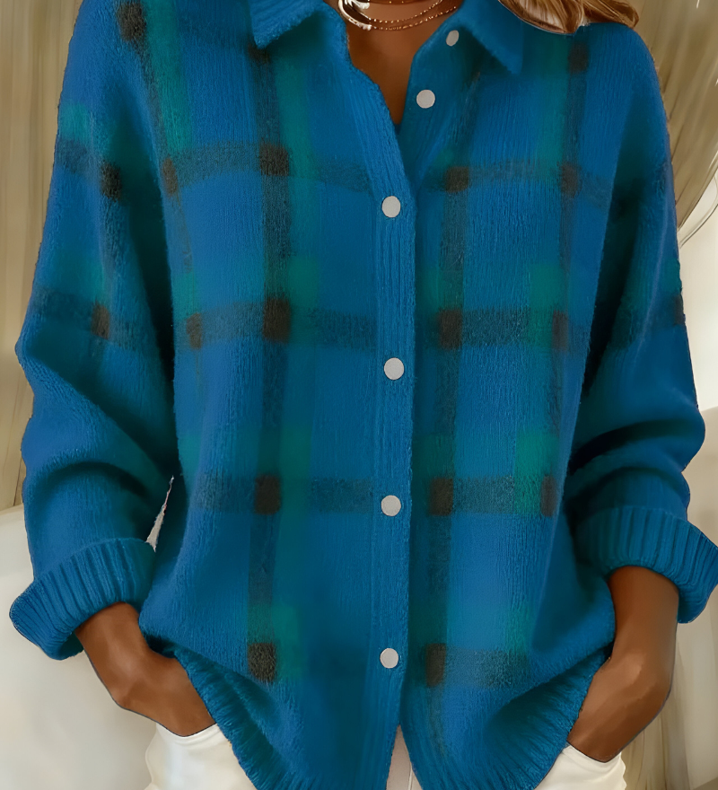 Capucine | Veste en Tricot à Carreaux