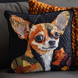 Housse de coussin matelassée - Chihuahua d'automne