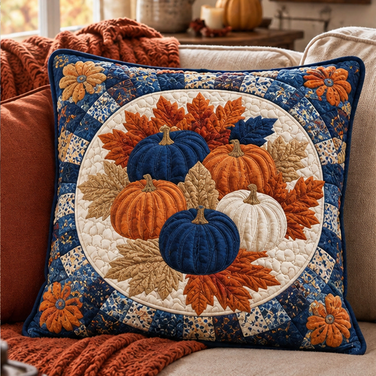 Housse de coussin matelassée - Grâce du jardin