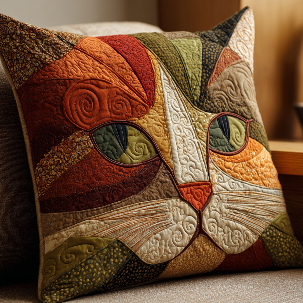 Housse de coussin matelassée - Regard d'automne