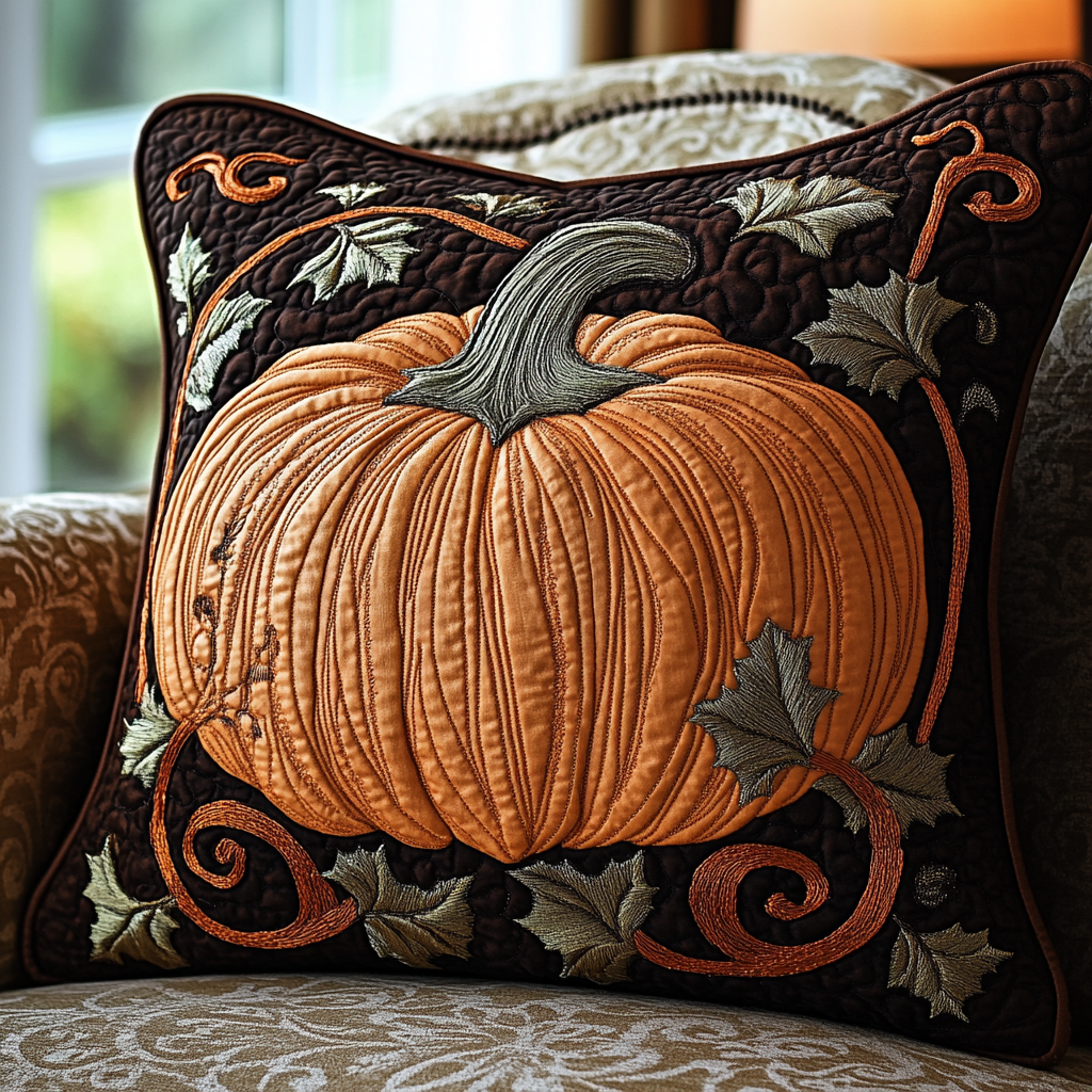 Housse de coussin matelassée - Lueur d'automne