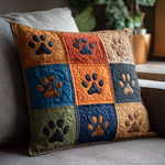 Housse de coussin matelassée - Pattes d'automne
