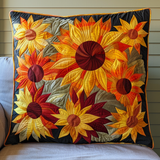 Housse de coussin matelassée - Tournesols d'automne