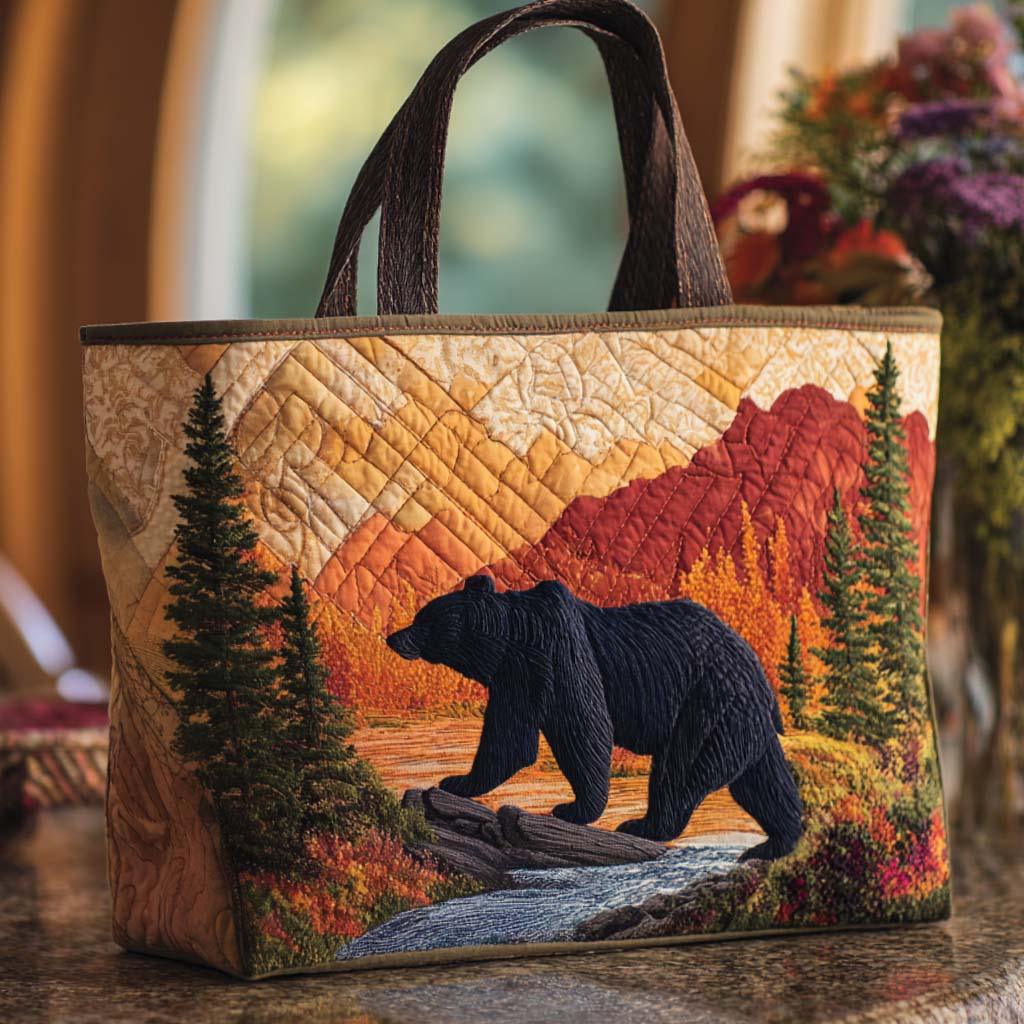 Sac Artisanal - Ours sur le sentier d'automne