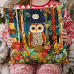 Housse de coussin matelassée - Chouettes d'automne II