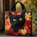 Sac Artisanal - Chat noir d'automne