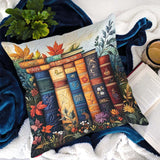 Housse de coussin matelassée - Étagère de livres