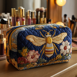 Trousse de toilette matelassée - Abeilles et Fleurs