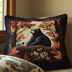 Taie d'oreiller matelassée - Ours noir vintage II
