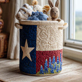 Panier à linge matelassé - Lupin Bleu