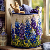 Panier à linge matelassé - Lupin Bleu