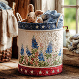 Panier à linge matelassé - Lupin Bleu