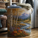 Panier à linge matelassé - Forêt de bouleaux