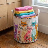 Panier à linge matelassé - Joyeux Patchwork de Chats