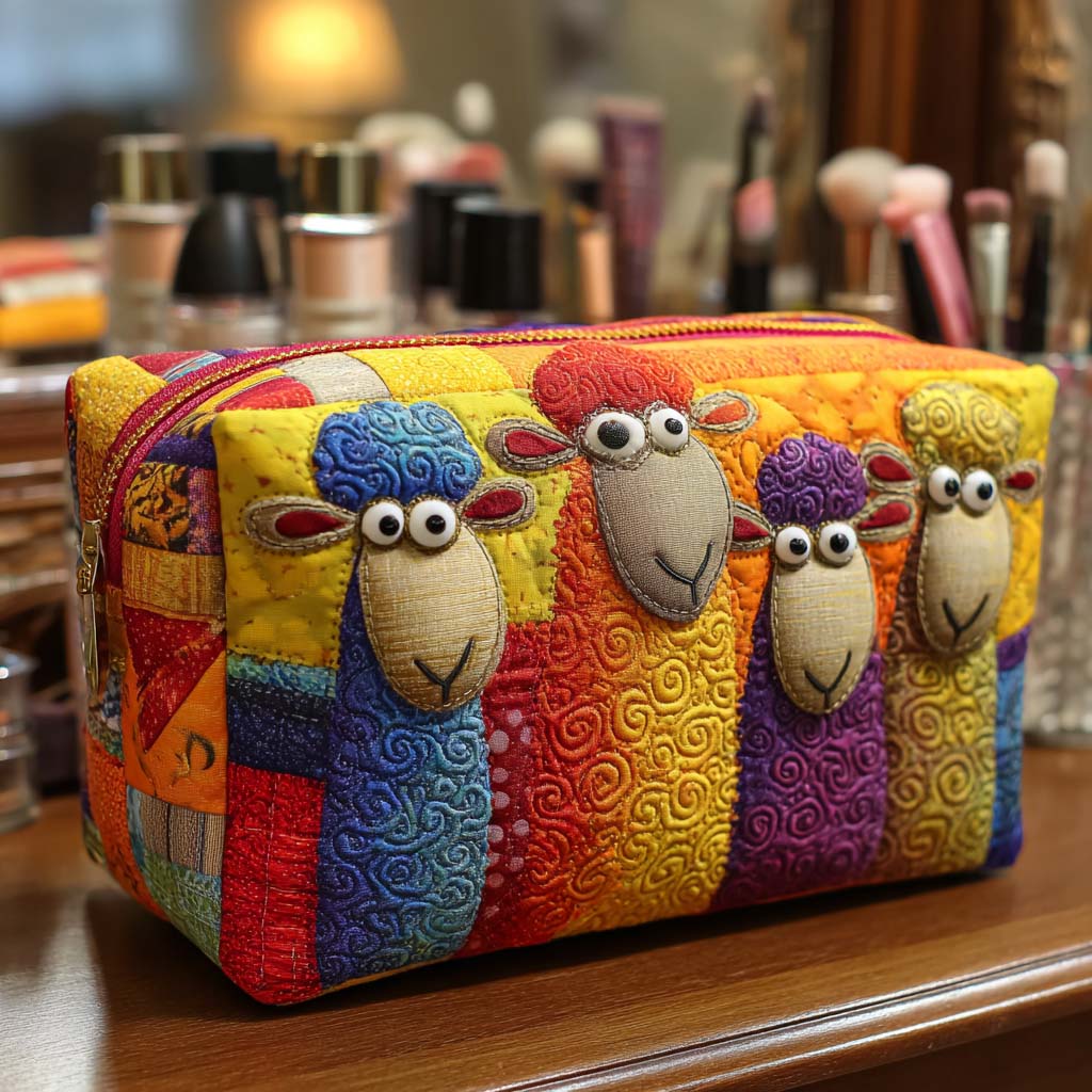 Trousse de toilette matelassée - Moutons