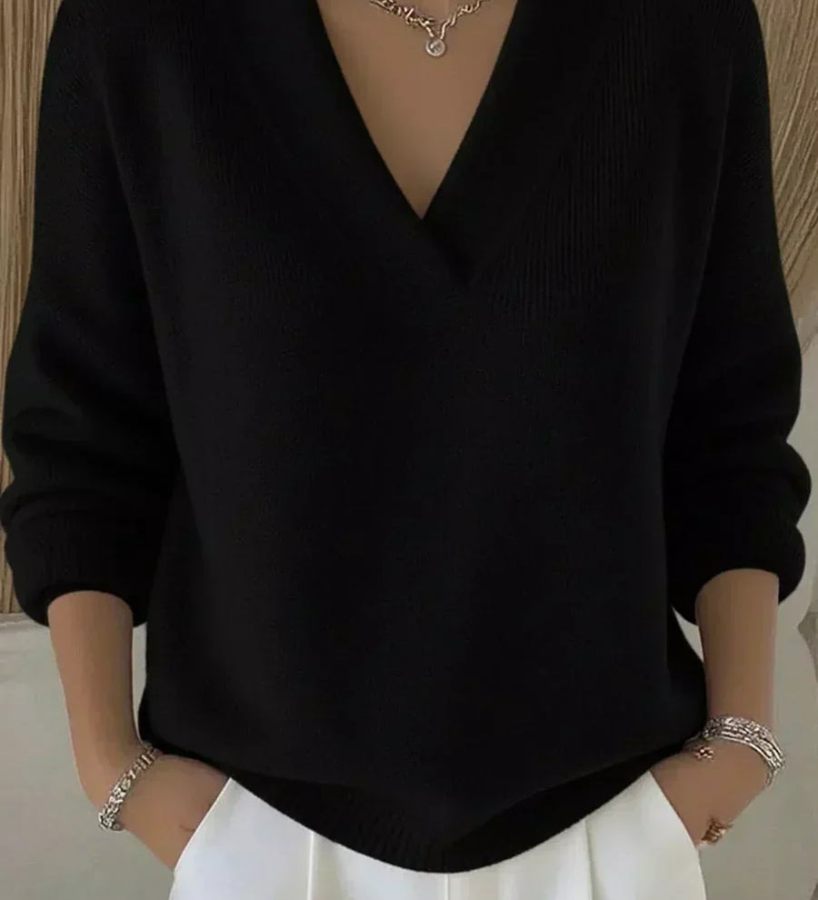 Élodie | Pull Ample avec Col en V
