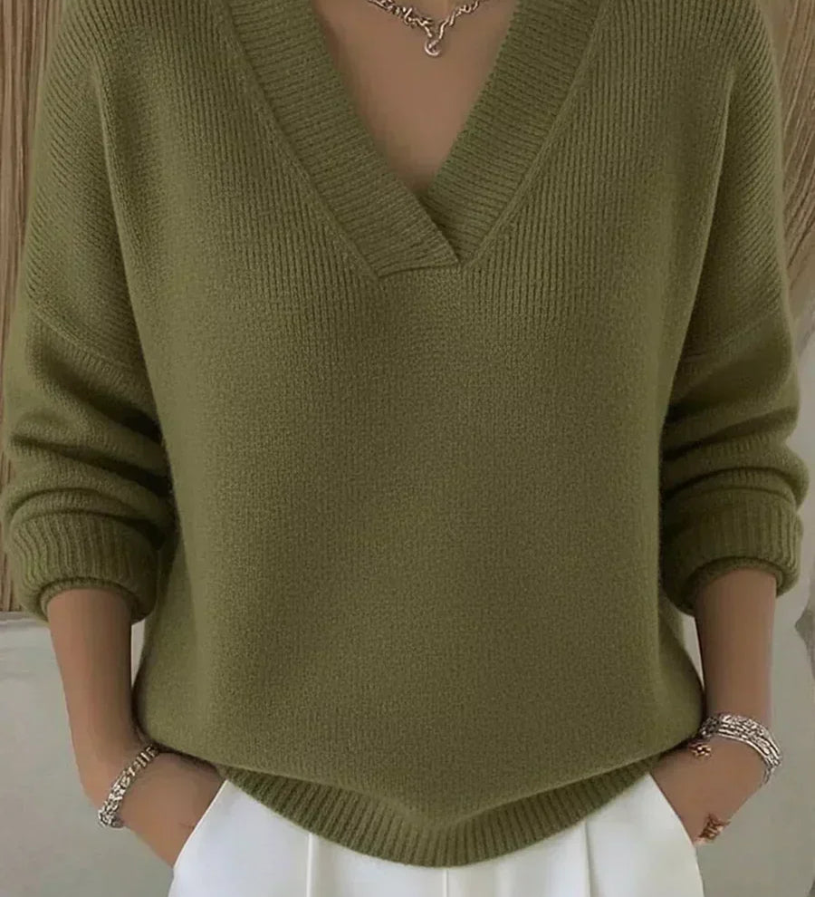 Élodie | Pull Ample avec Col en V