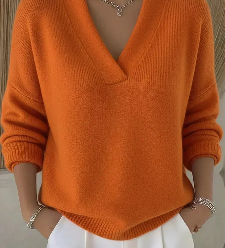 Élodie | Pull Ample avec Col en V