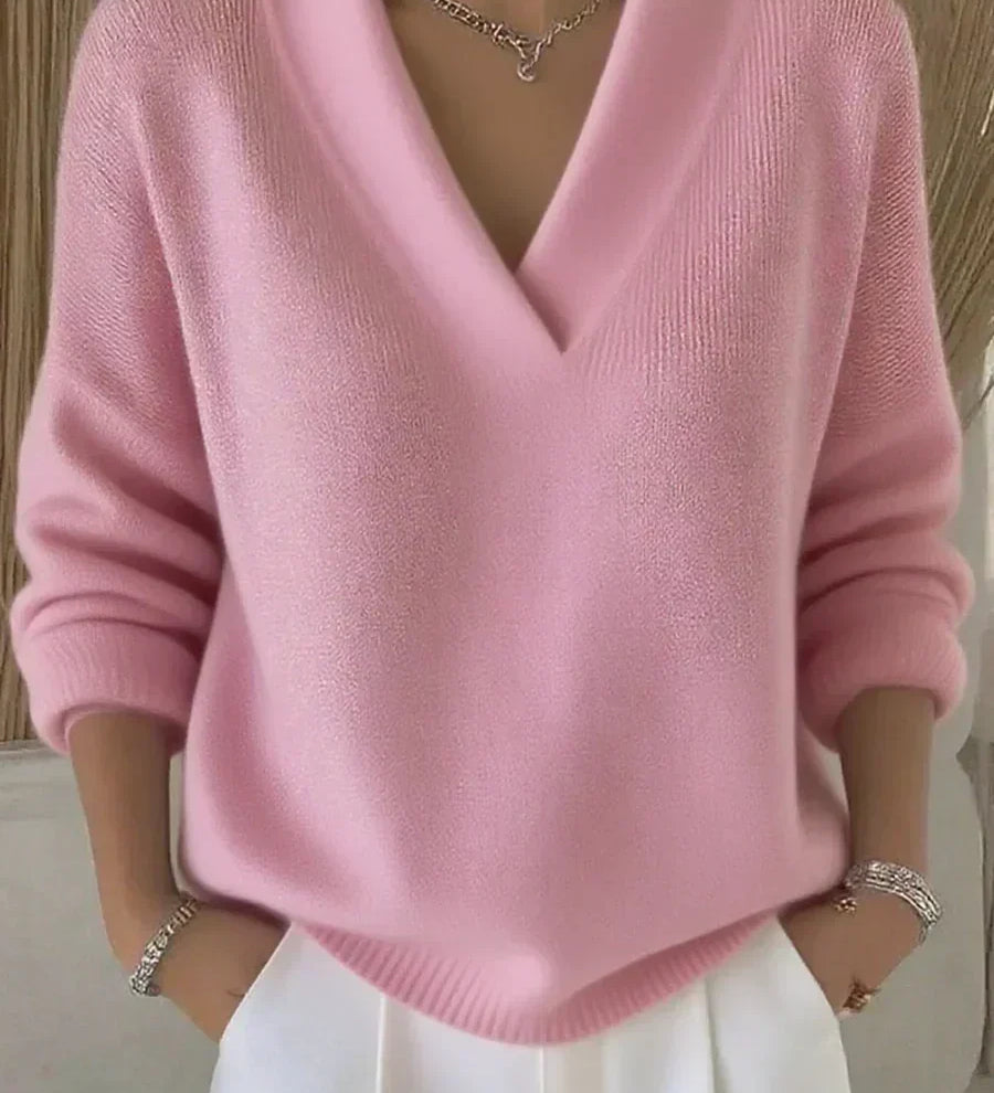 Élodie | Pull Ample avec Col en V
