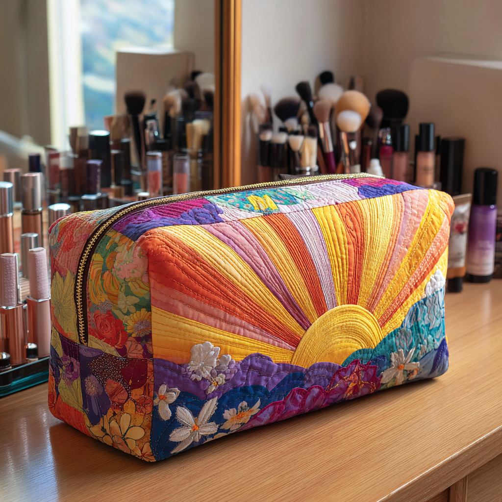 Trousse de toilette matelassée Fleurs de l'Aube – Manon Deauville
