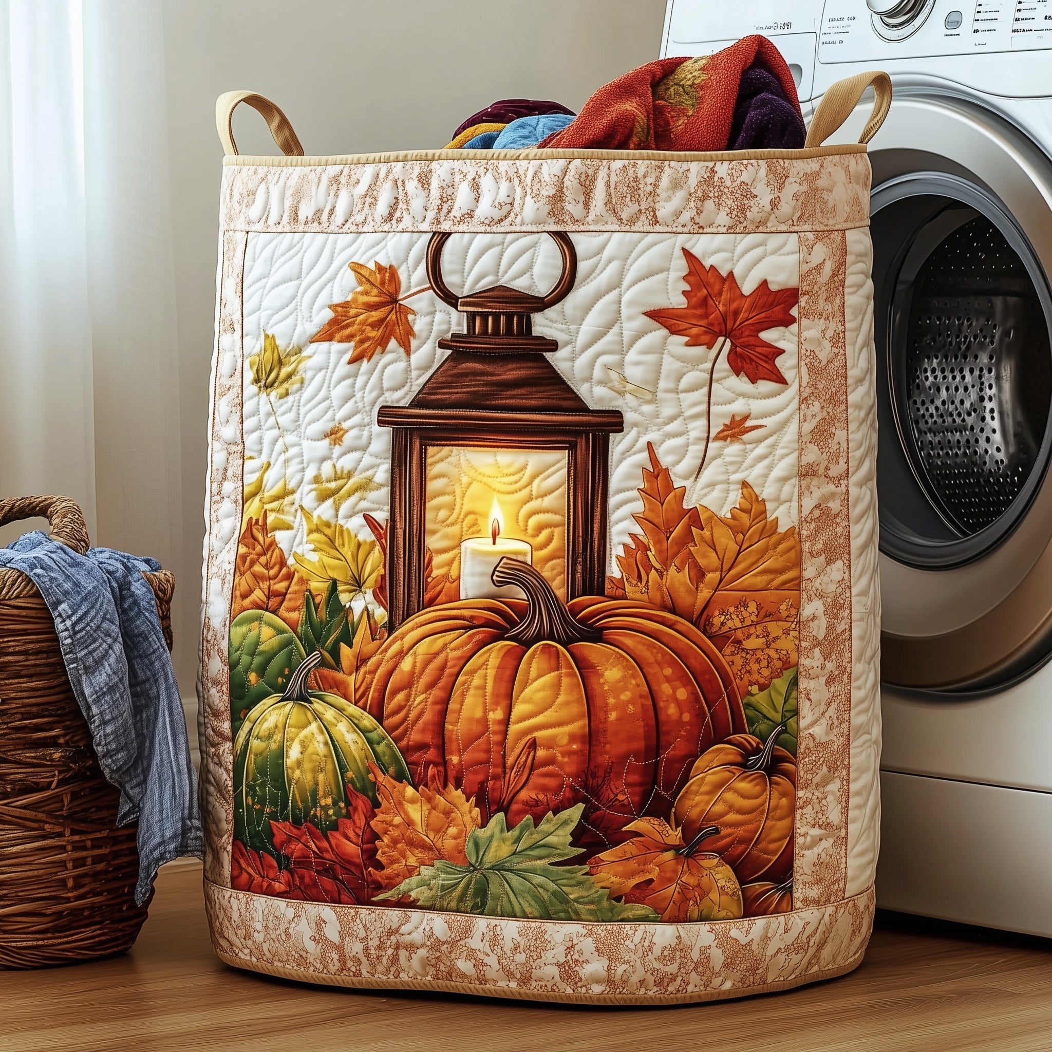 Panier à linge matelassé - Ambiance d'automne