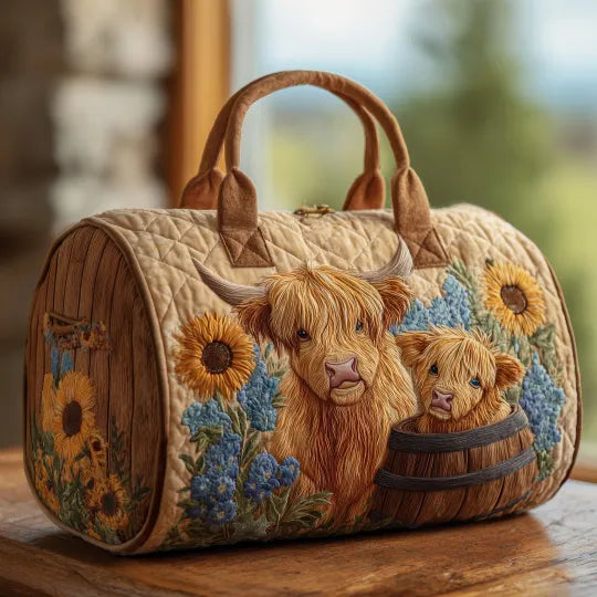 Sac de voyage matelassé Vache d'Écosse – Manon Deauville