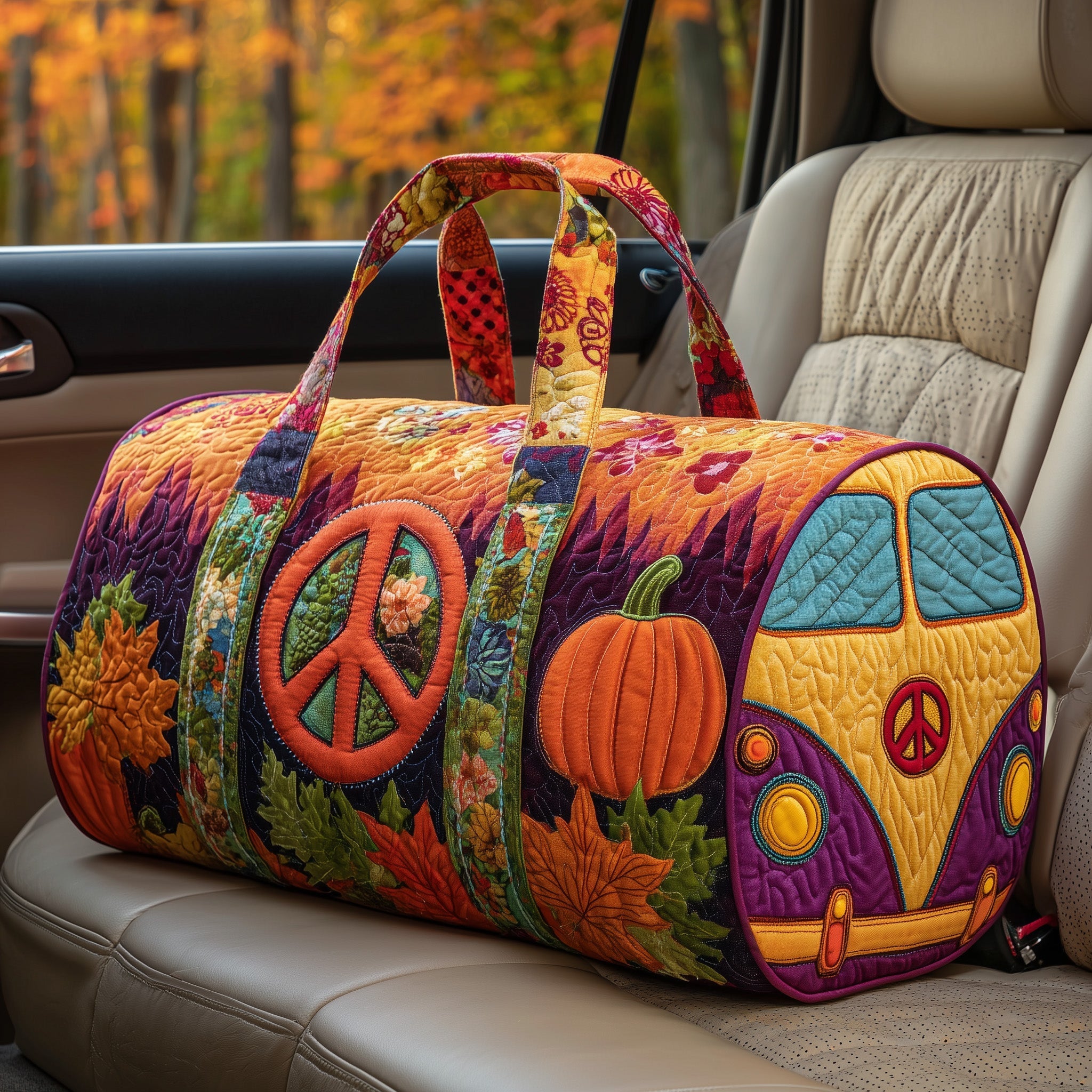 Sac de voyage matelassé - Van hippie d'automne