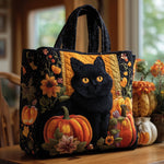 Sac Artisanal - Chat noir et feuilles