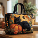 Sac Artisanal - Chat noir et feuilles II