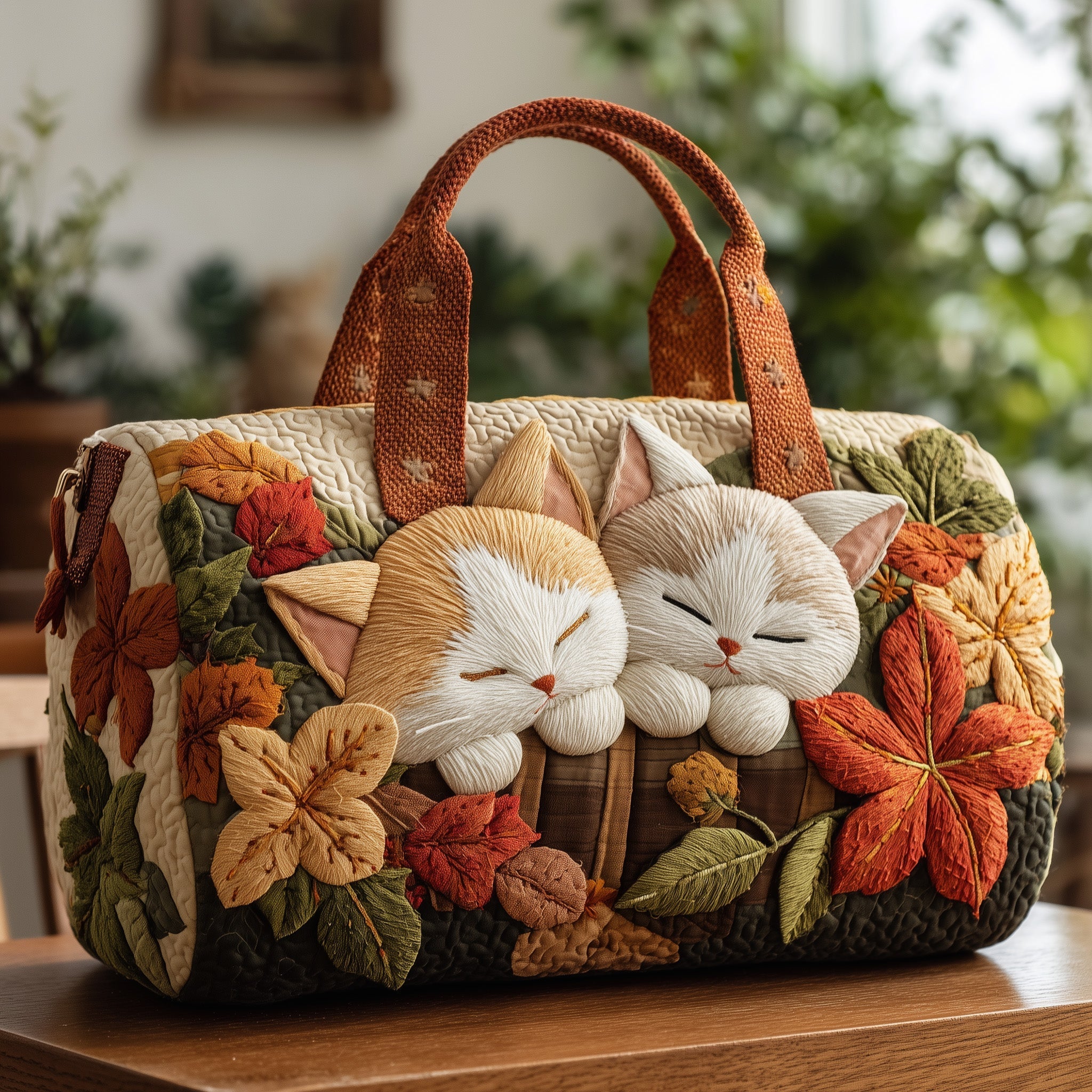 Sac de voyage matelassé - Chat d'automne II