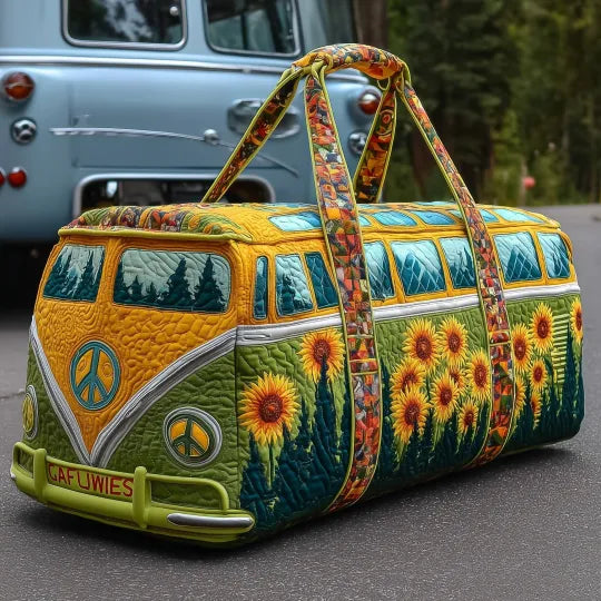 Sac de voyage matelassé Tournesol hippie – Manon Deauville