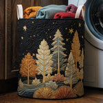 Panier à linge matelassé - Forêt à minuit