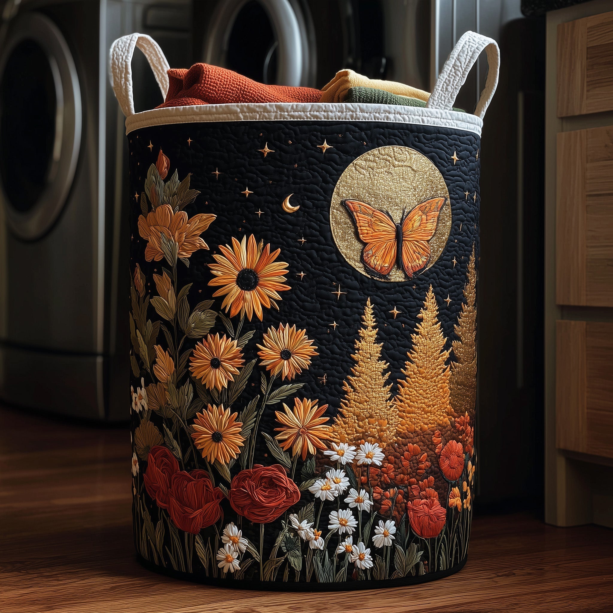 Panier à linge matelassé - Vallée à minuit II