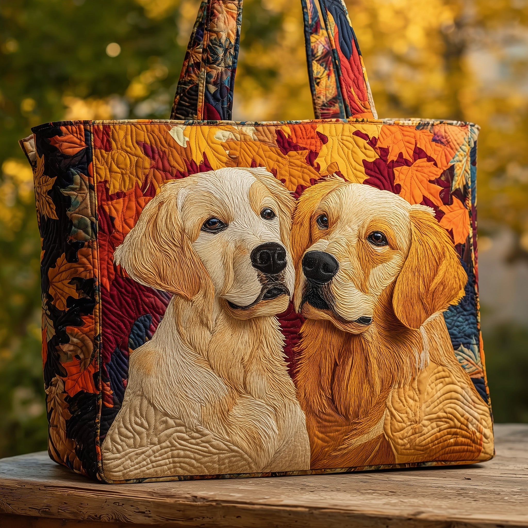 Sac Artisanal - Golden retriever d'automne II