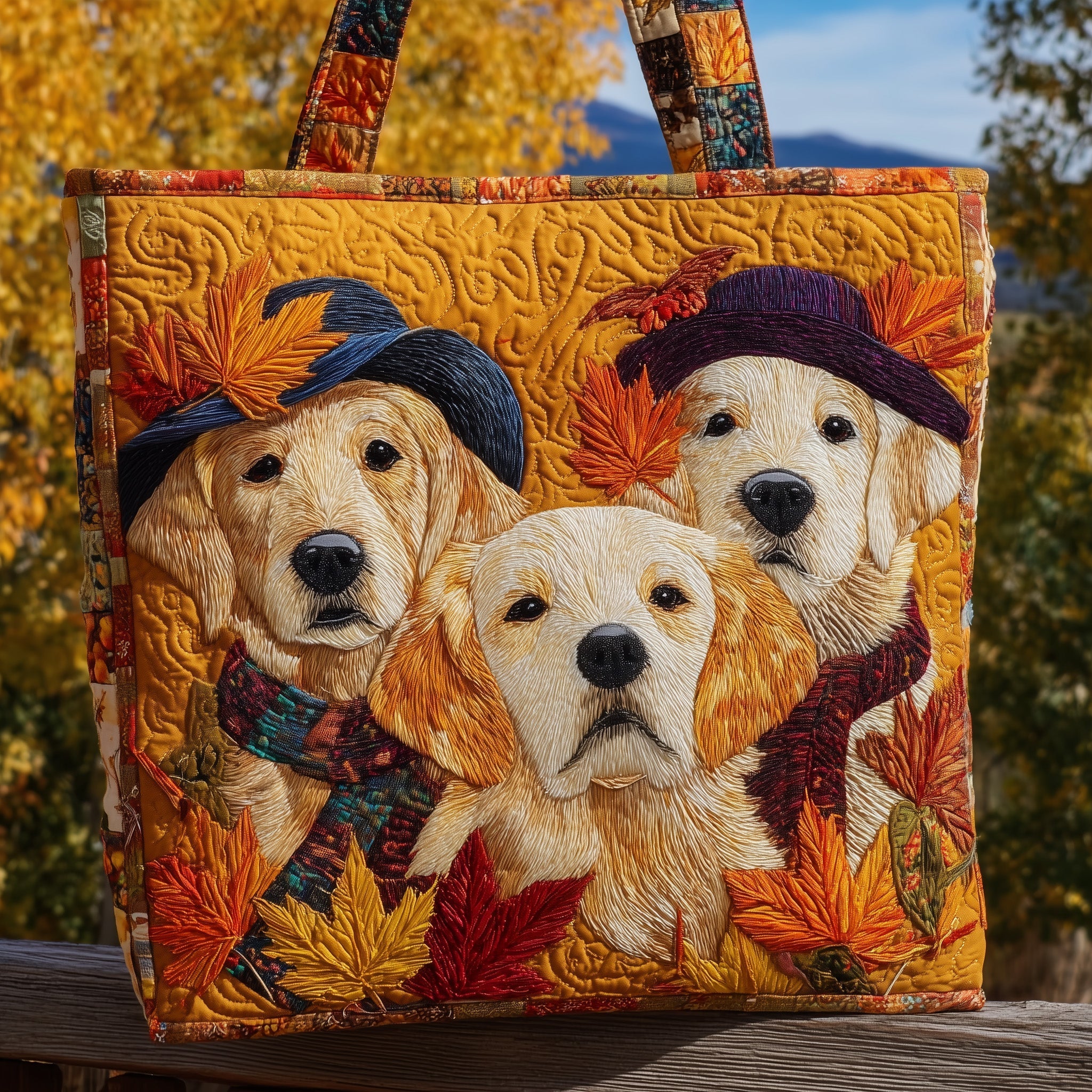 Sac Artisanal - Golden retriever d'automne III