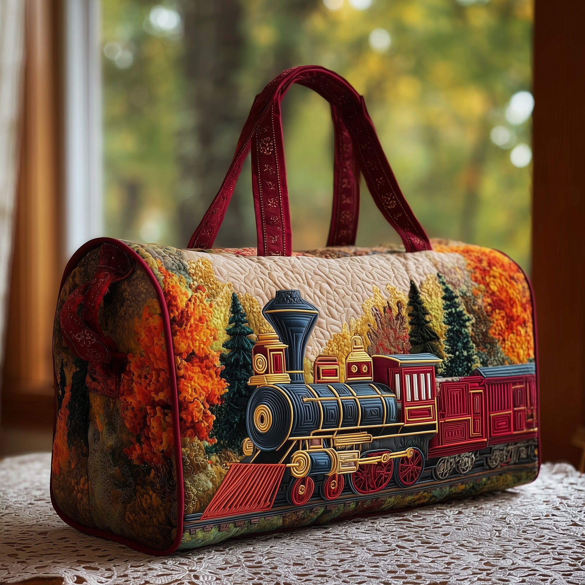 Sac de voyage matelassé - Train d'automne II