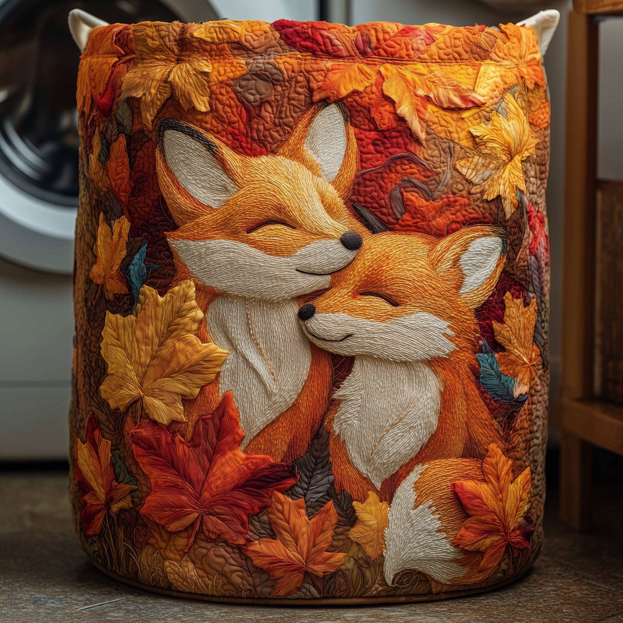 Panier à linge matelassé - Renard d'automne IV