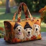 Sac de voyage matelassé - Golden retriever d'automne III