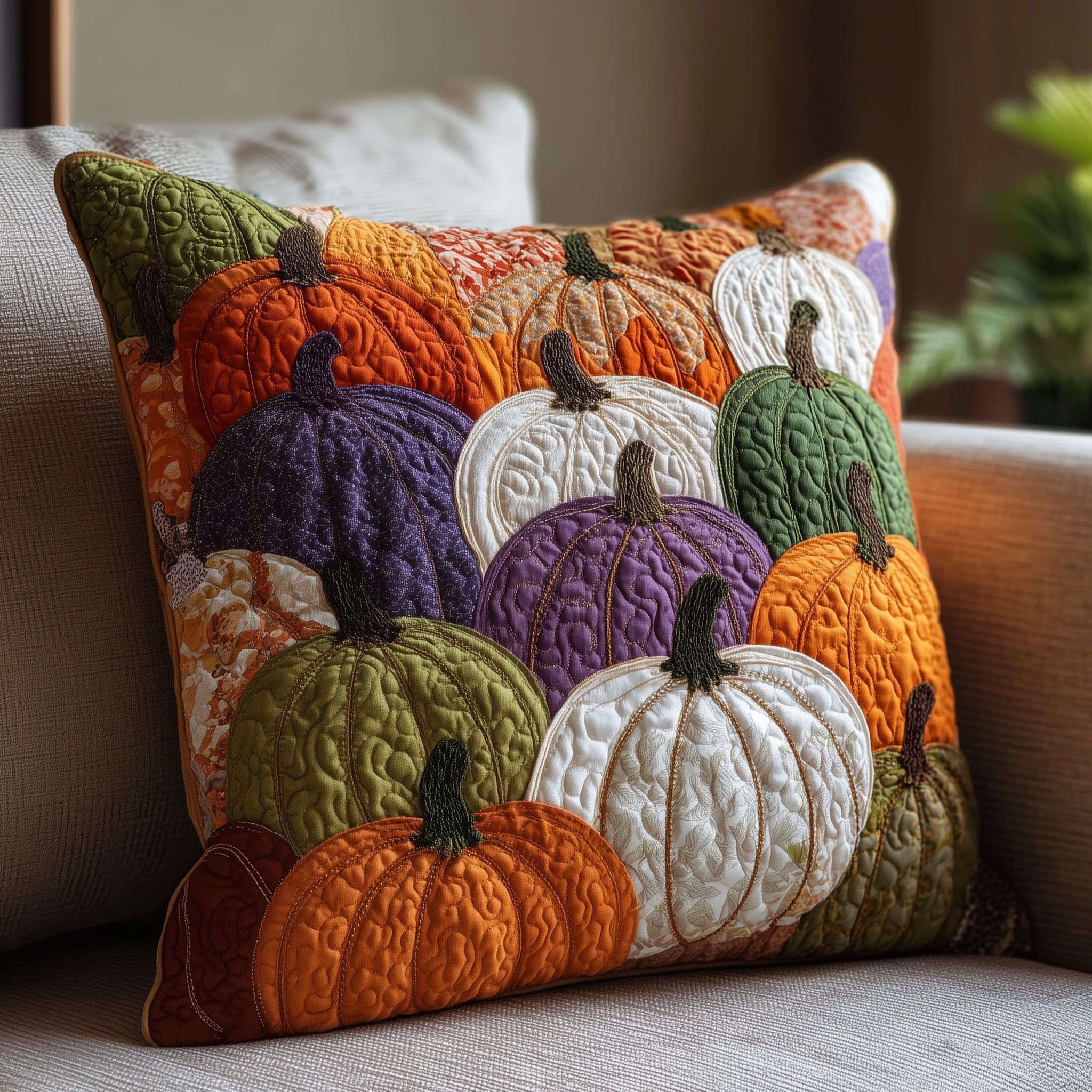 Housse de coussin matelassée - Brise d'automne